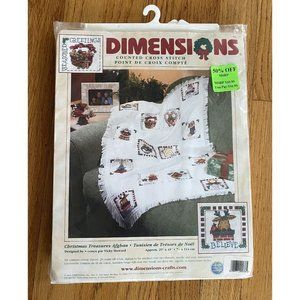 Dimensions Counted Cross Stitch Kit 8658 Christmas Treasures Afghan 29"x45" NEW